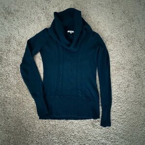 Women's Teal Cowl Neck Sweater